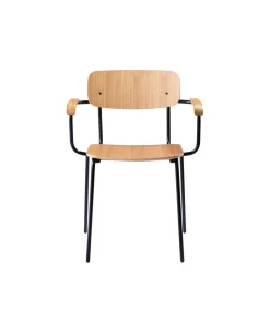 Jakob Thau J183 - Holmen - Stabelstol m. armlæn - Stål - Eg Outlet
