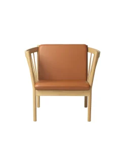 Erik Ole Jørgensen J146 - Lænestol - Eg - Cognac læder Discount