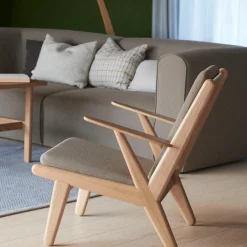 Poul M. Volther J53 - Lænestol - Eg - Taupe Sale