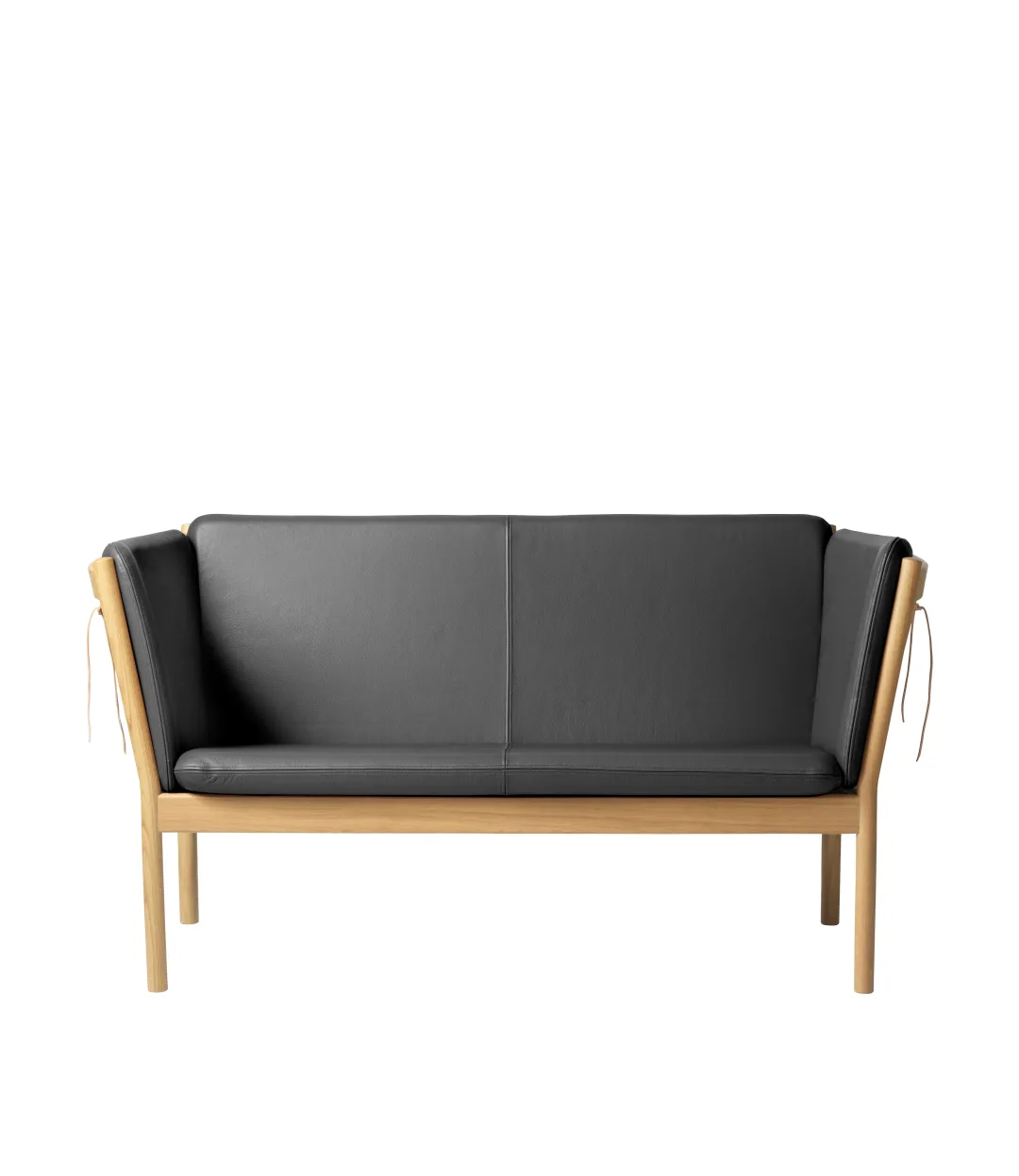 Erik Ole Jørgensen J148 - 2 pers. sofa - Eg - Sort læder New