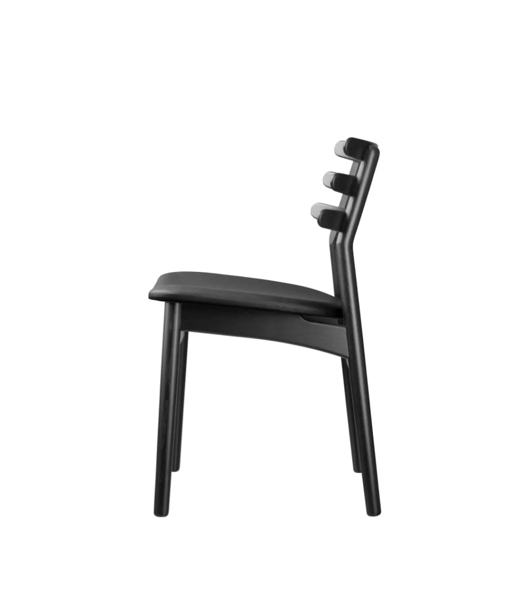 Poul M. Volther J48 - Stol - Eg - Jet Black - Sort læder