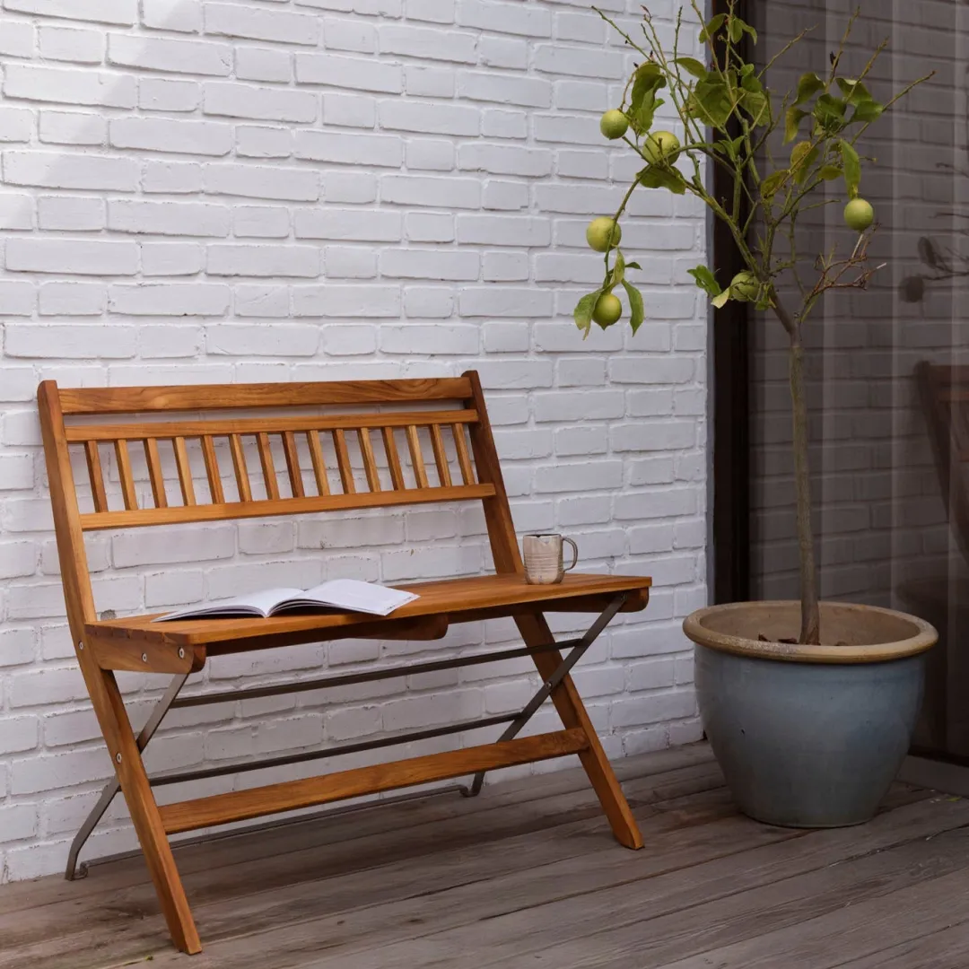 Thomas E. Alken M24 Lilleø - Altanbænk - Stål - Teak Sale