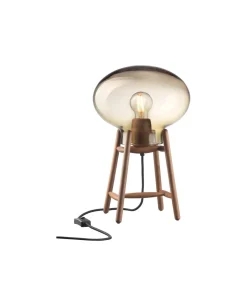 Philip Bro & Dögg Gudmundsdottir U4 Hiti - Bordlampe - Valnød - Ravfarvet glas Discount