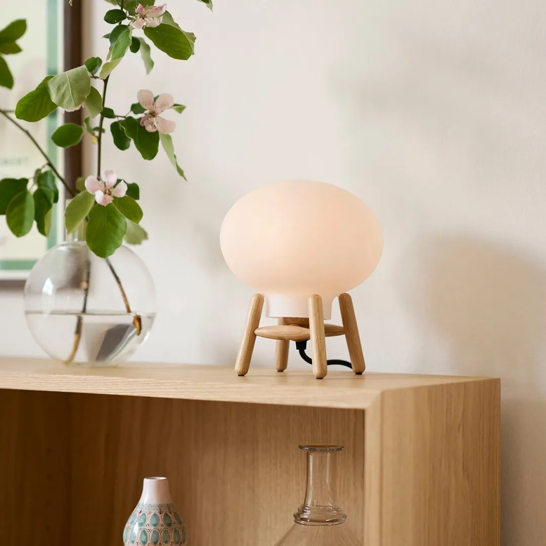 Philip Bro & Dögg Gudmundsdottir U6 Hiti Mini - Bordlampe - Eg - Opalt glas Sale